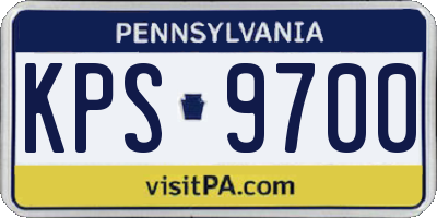 PA license plate KPS9700