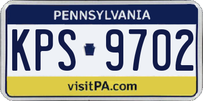 PA license plate KPS9702