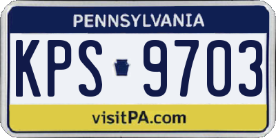 PA license plate KPS9703
