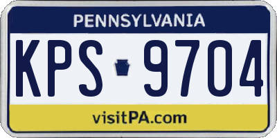 PA license plate KPS9704