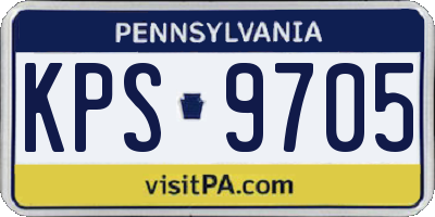 PA license plate KPS9705