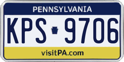 PA license plate KPS9706
