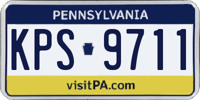 PA license plate KPS9711