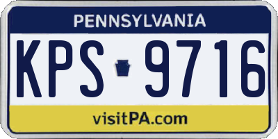 PA license plate KPS9716
