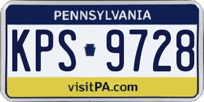 PA license plate KPS9728