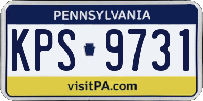 PA license plate KPS9731