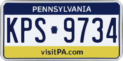 PA license plate KPS9734