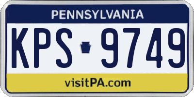 PA license plate KPS9749
