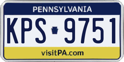 PA license plate KPS9751