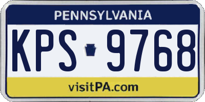 PA license plate KPS9768