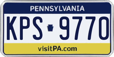 PA license plate KPS9770