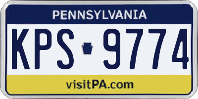 PA license plate KPS9774