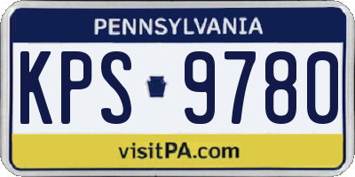 PA license plate KPS9780