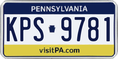 PA license plate KPS9781