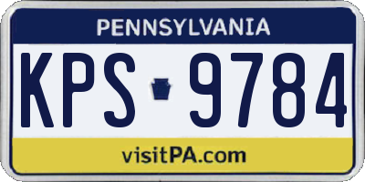 PA license plate KPS9784