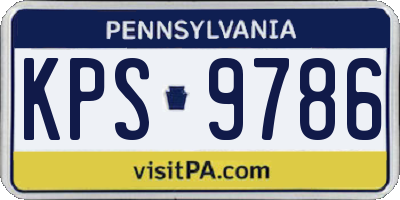 PA license plate KPS9786