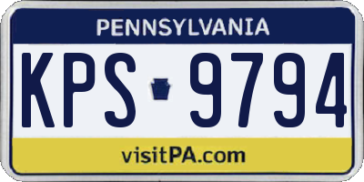 PA license plate KPS9794