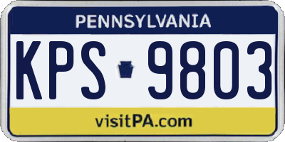 PA license plate KPS9803