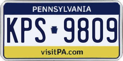 PA license plate KPS9809