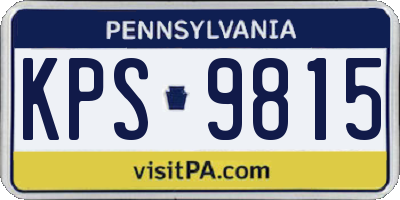 PA license plate KPS9815