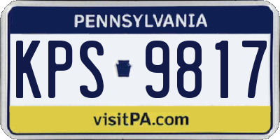 PA license plate KPS9817