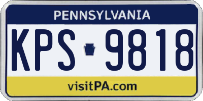 PA license plate KPS9818