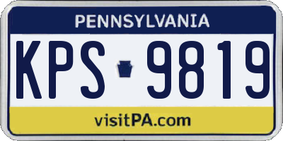 PA license plate KPS9819