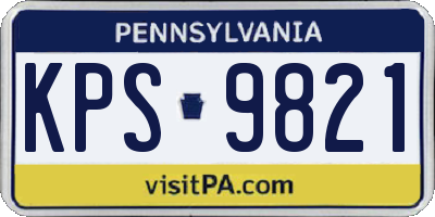 PA license plate KPS9821
