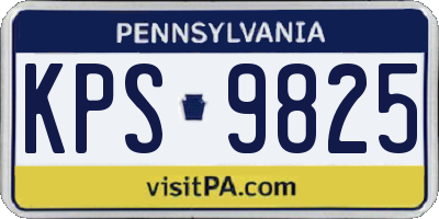 PA license plate KPS9825