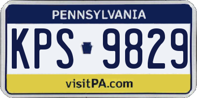 PA license plate KPS9829