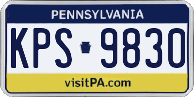 PA license plate KPS9830