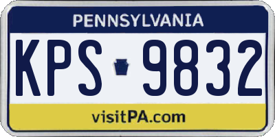 PA license plate KPS9832