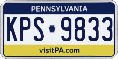 PA license plate KPS9833