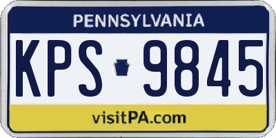 PA license plate KPS9845
