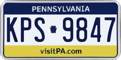 PA license plate KPS9847