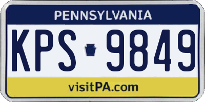 PA license plate KPS9849