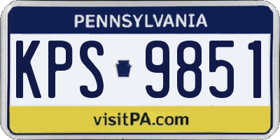 PA license plate KPS9851
