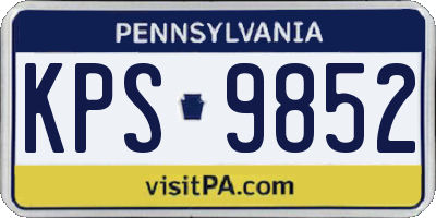 PA license plate KPS9852