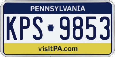 PA license plate KPS9853