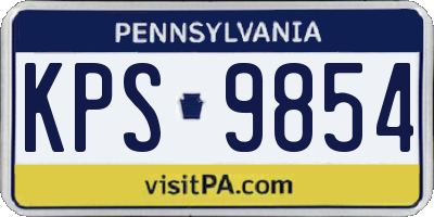 PA license plate KPS9854