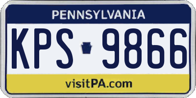 PA license plate KPS9866