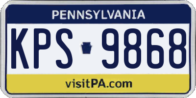 PA license plate KPS9868