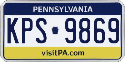 PA license plate KPS9869