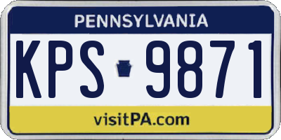 PA license plate KPS9871