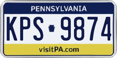 PA license plate KPS9874