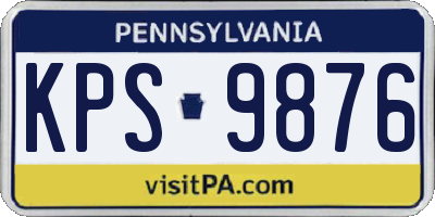 PA license plate KPS9876