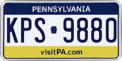 PA license plate KPS9880