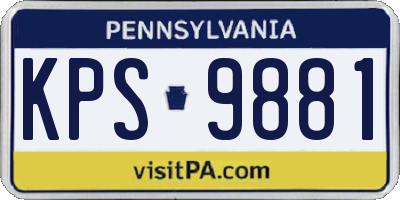 PA license plate KPS9881