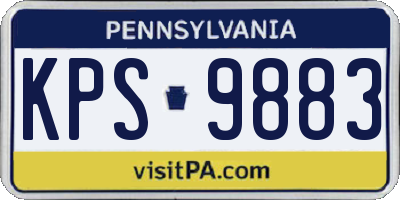 PA license plate KPS9883
