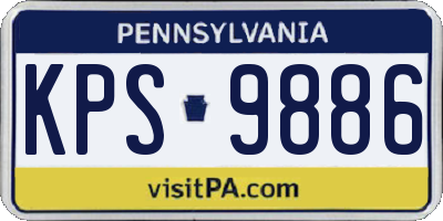 PA license plate KPS9886